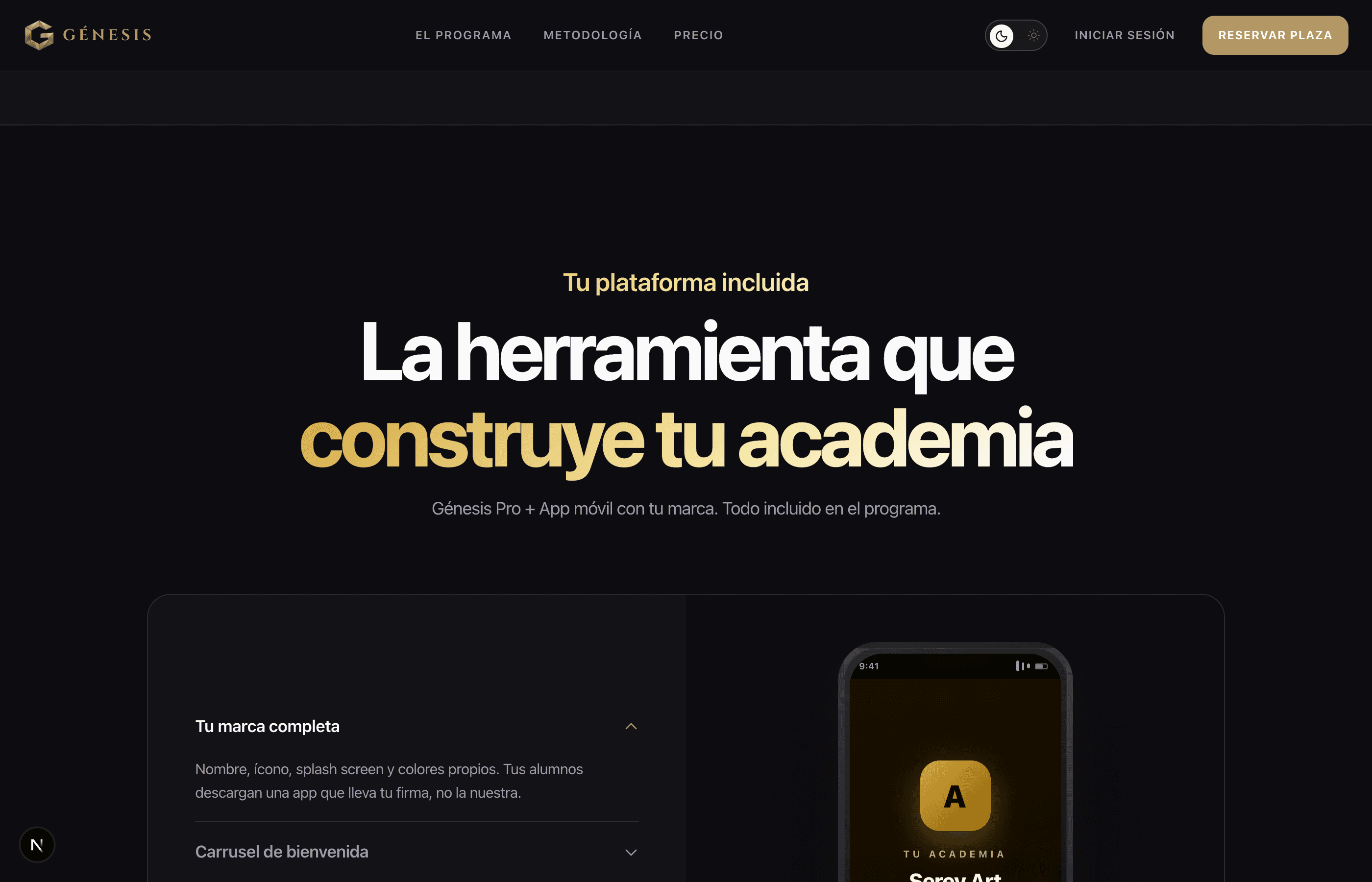 Panel / gestión (web)